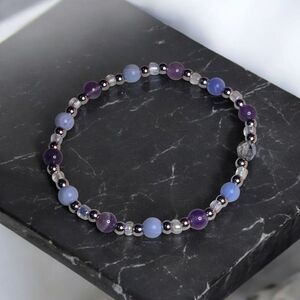 Twilight Aura Angelite & Amethyst Bracelet